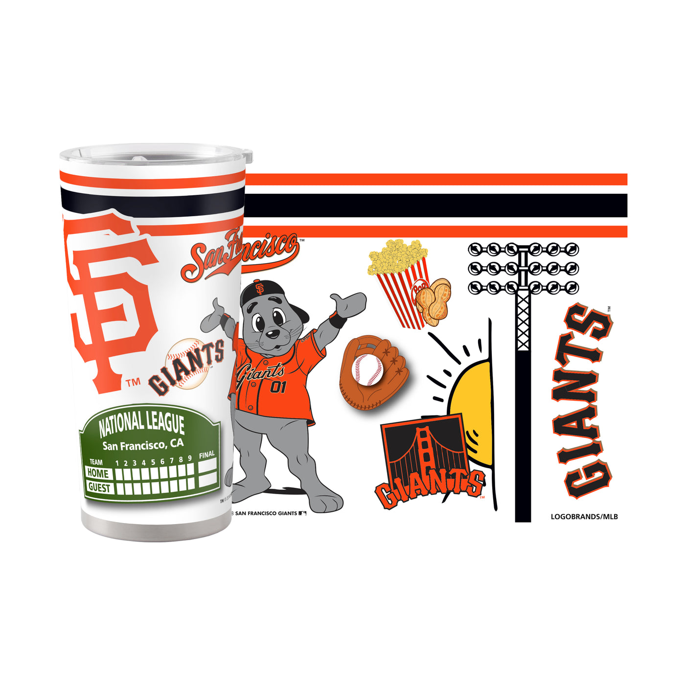 San Francisco Giants 20oz Native Stainless Steel Tumbler - Logo Brands