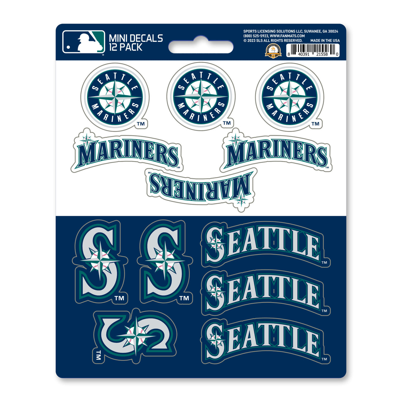 MLB - Seattle Mariners Mini Decal 12-pk