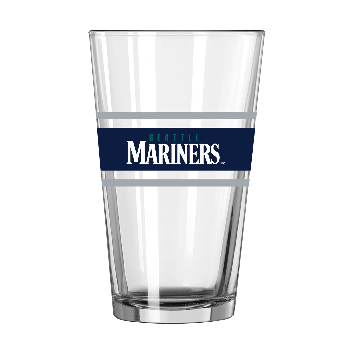 Seattle Mariners 16oz Stripe Pint Glass - Logo Brands