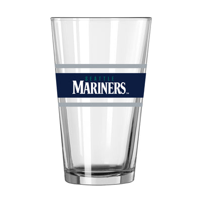 Seattle Mariners 16oz Stripe Pint Glass - Logo Brands