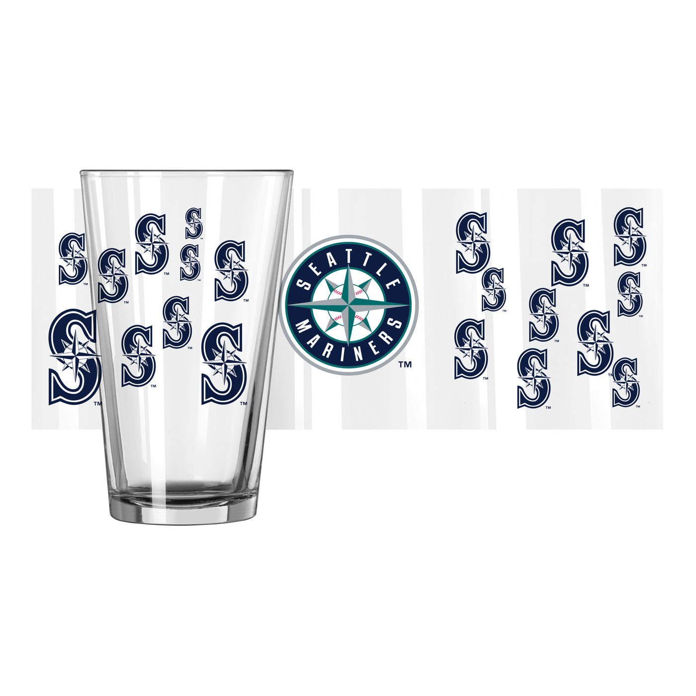 Seattle Mariners 16oz Scatter Pint Glass