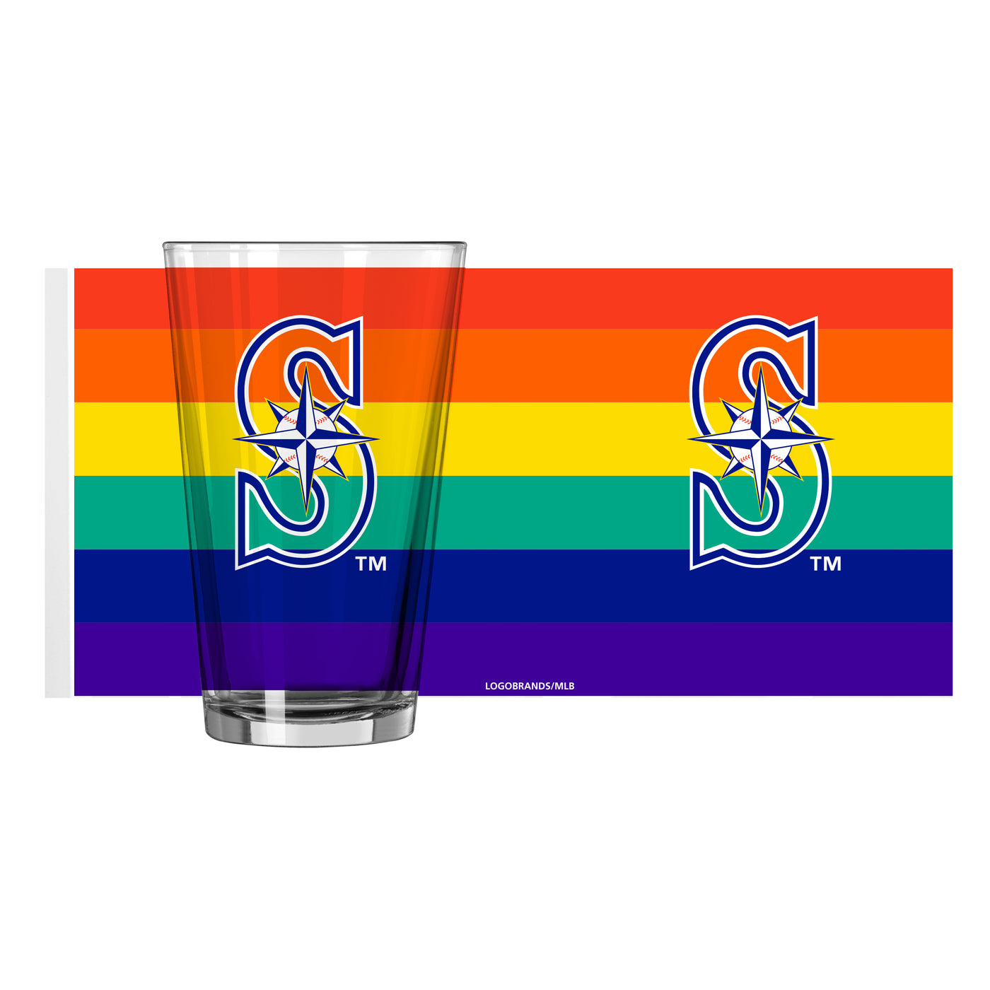 Seattle Mariners 16oz Rainbow Pint Glass