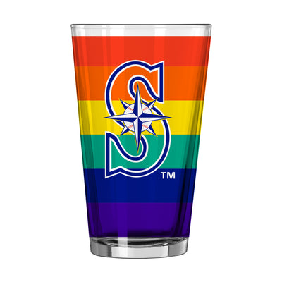 Seattle Mariners 16oz Rainbow Pint Glass - Logo Brands