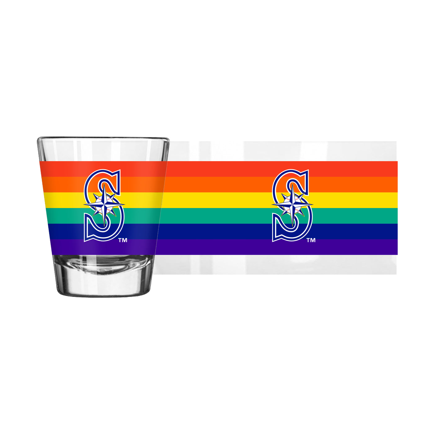 Seattle Mariners 2oz Rainbow Shot Glass