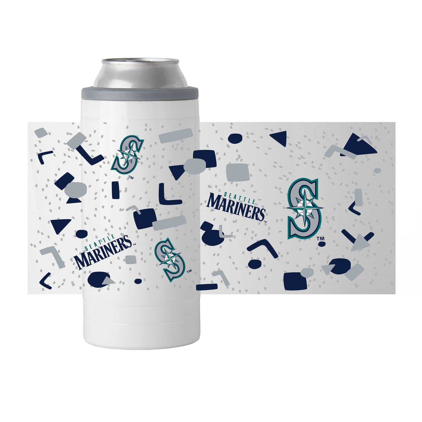 Seattle Mariners 12oz Flashback Slim Can Coolie - Logo Brands