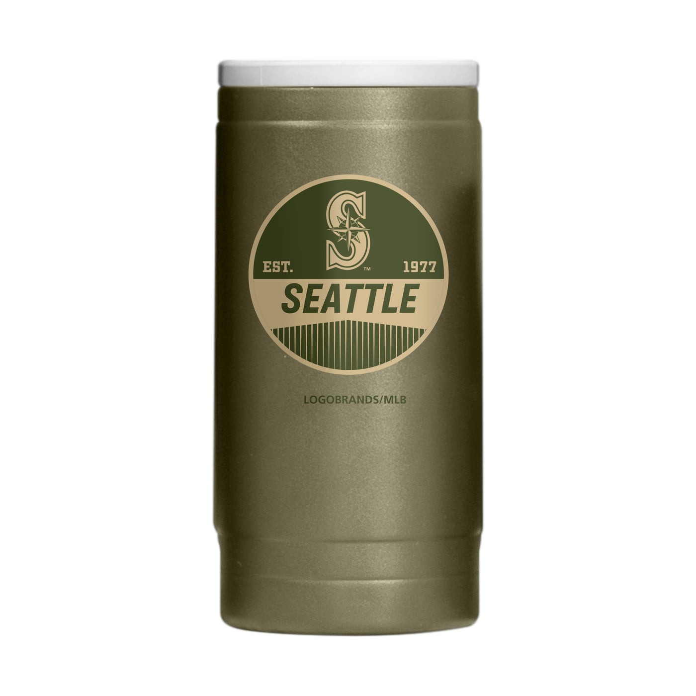 Seattle Mariners Badge Powder Coat Slim Can Coolie