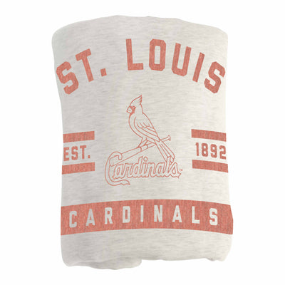 St Louis Cardinals Oatmeal Sweatshirt Blanket - Logo Brands