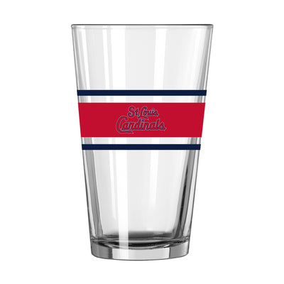 St Louis Cardinals 16oz Stripe Pint Glass