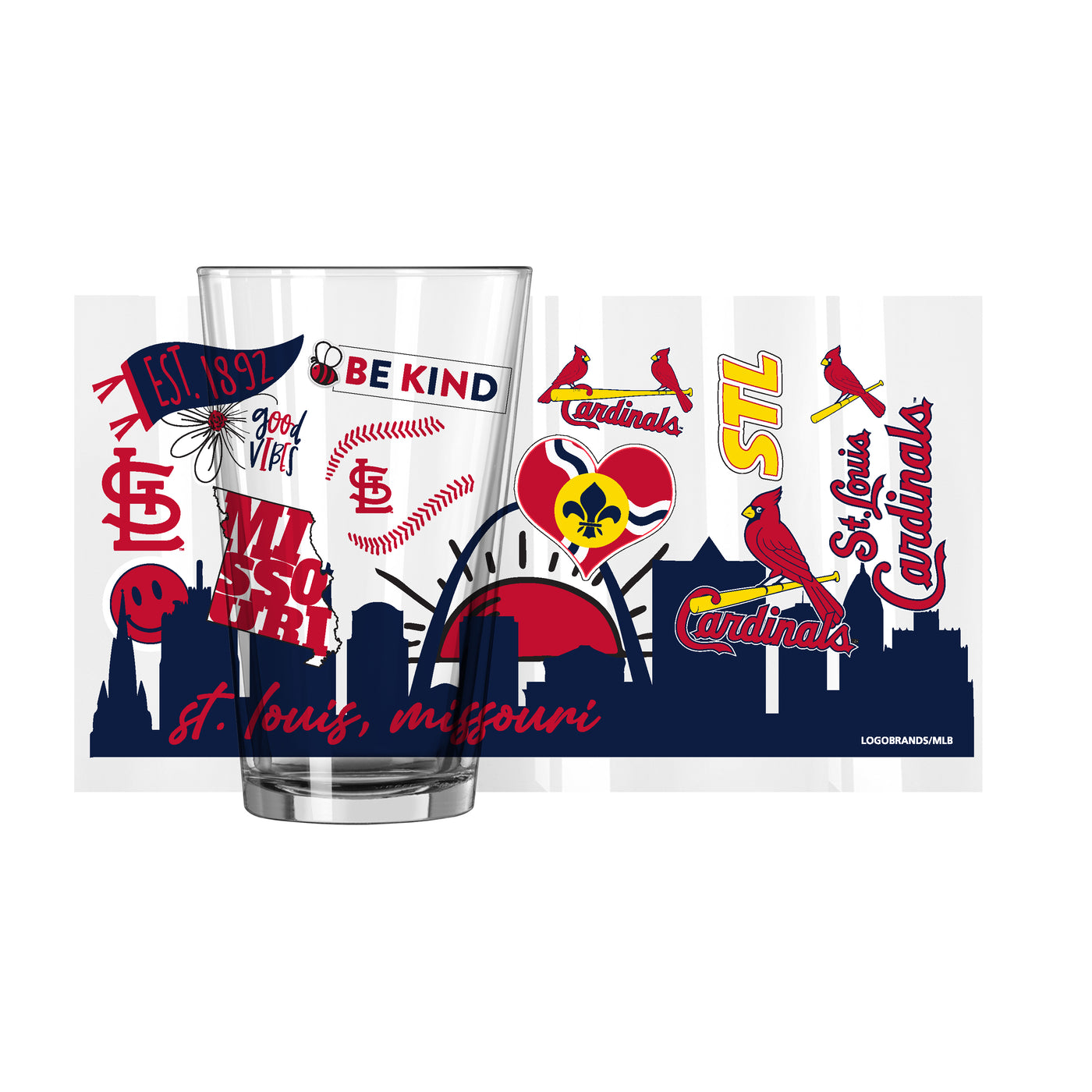 St. Louis Cardinals 16oz Native Pint Glass