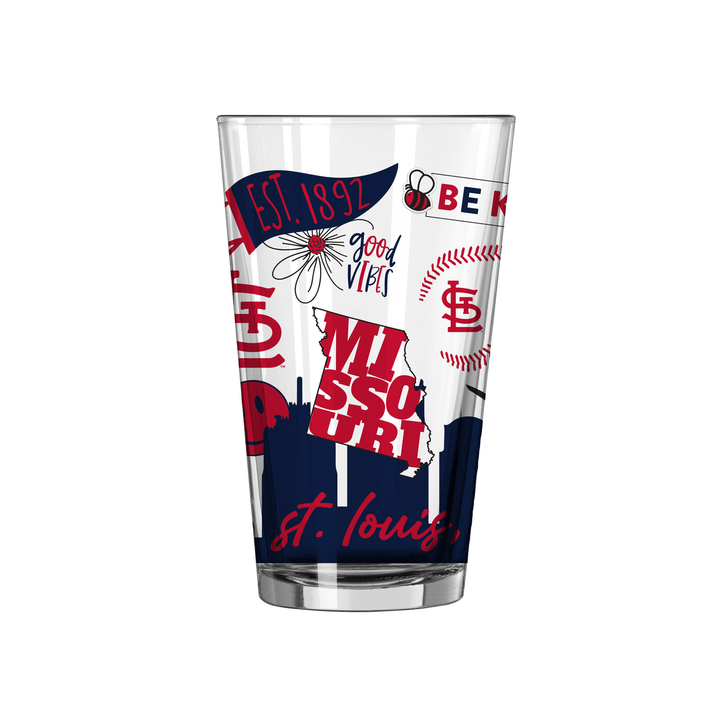St. Louis Cardinals 16oz Native Pint Glass
