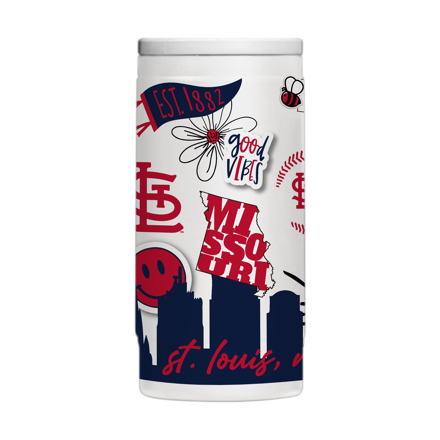 St. Louis Cardinals 12oz Native Powdercoat SlimCan Coolie