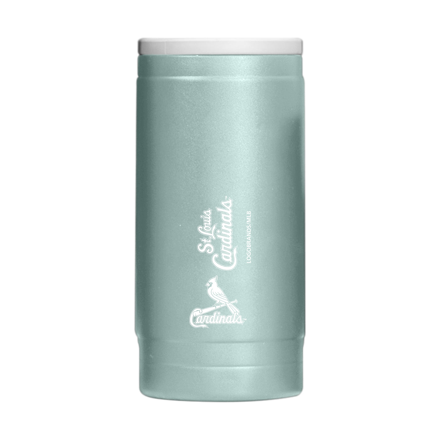 St Louis Cardinals Vertical Powder Coat Slim Can Coolie