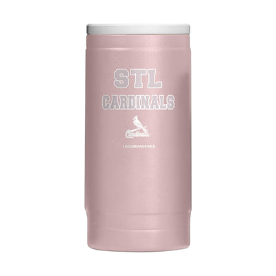 St Louis Cardinals Stencil Powder Coat Slim Can Coolie