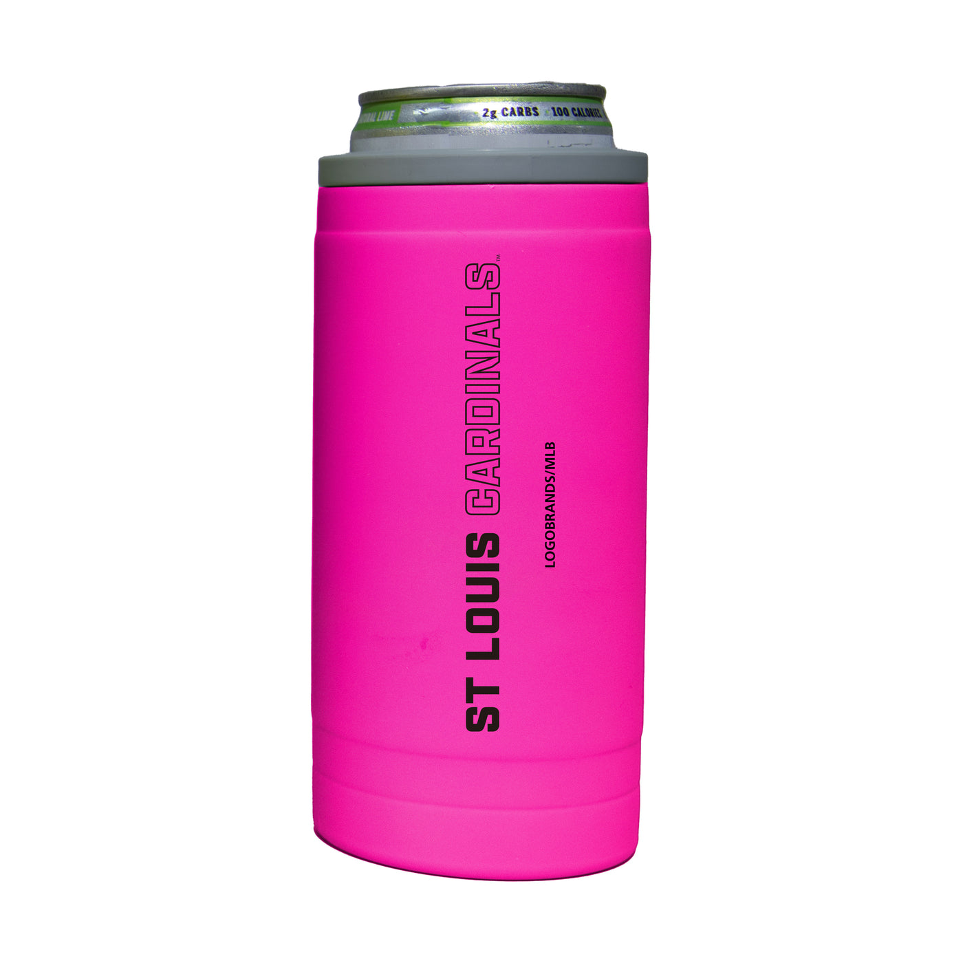St Louis Cardinals 12oz Electric Stacked Soft Touch Slim Coolie