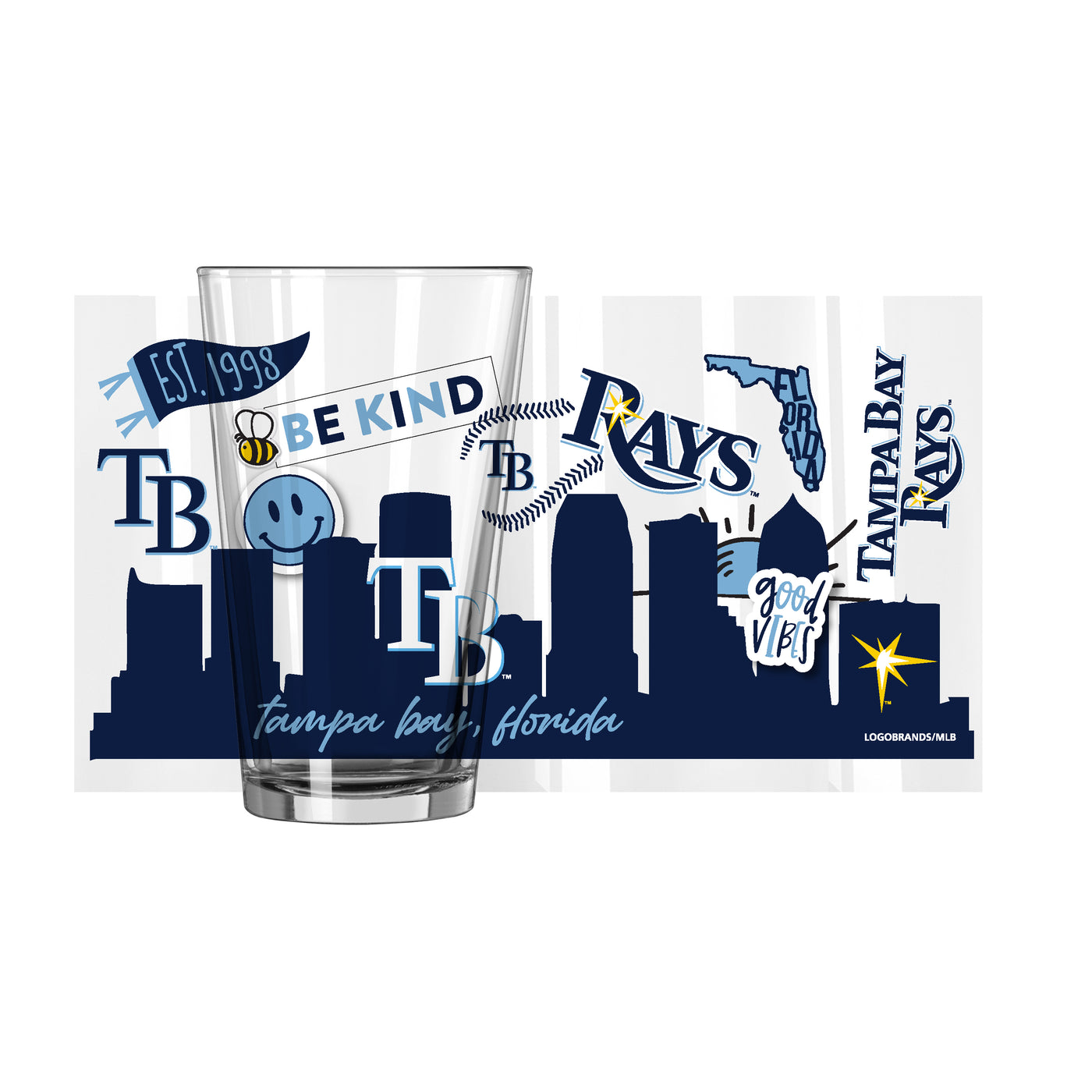 Tampa Bay Rays 16oz Native Pint Glass