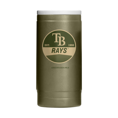 Tampa Bay Rays Badge Powder Coat Slim Can Coolie
