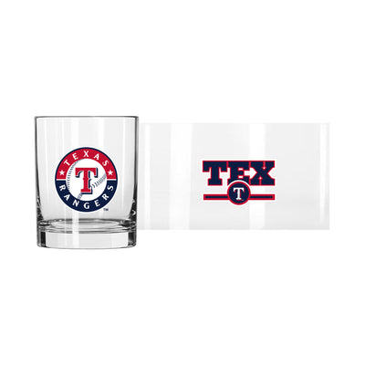 Texas Rangers 14oz Letterman Rocks Glass