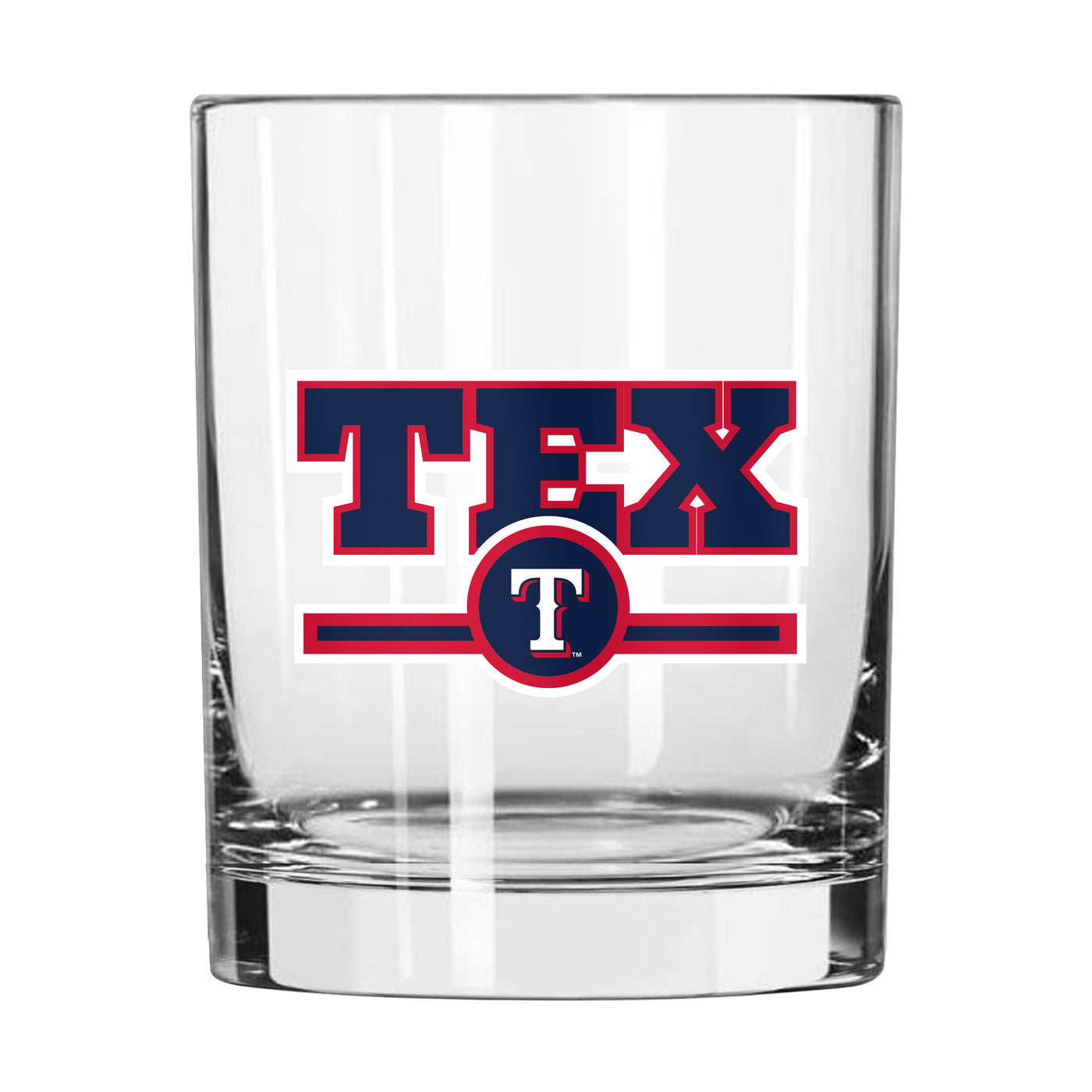 Texas Rangers 14oz Letterman Rocks Glass