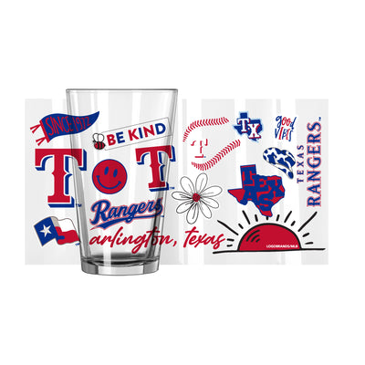 Texas Rangers 16oz Native Pint Glass