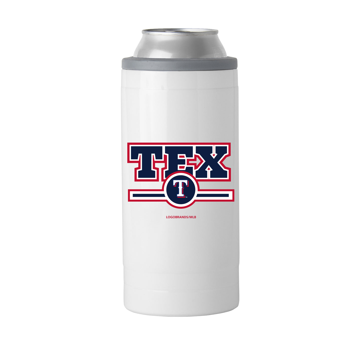 Texas Rangers Letterman 12 oz Slim Can Coolie