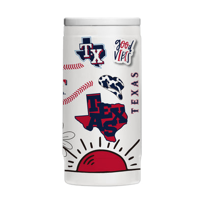 Texas Rangers 12oz Native Powdercoat SlimCan Coolie