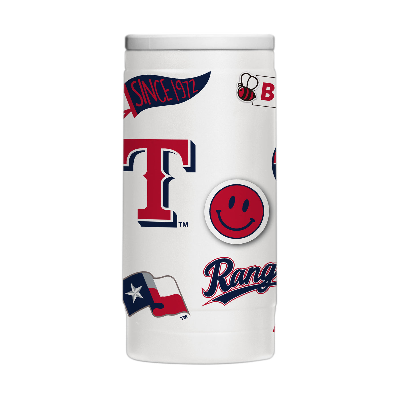 Texas Rangers 12oz Native Powdercoat SlimCan Coolie