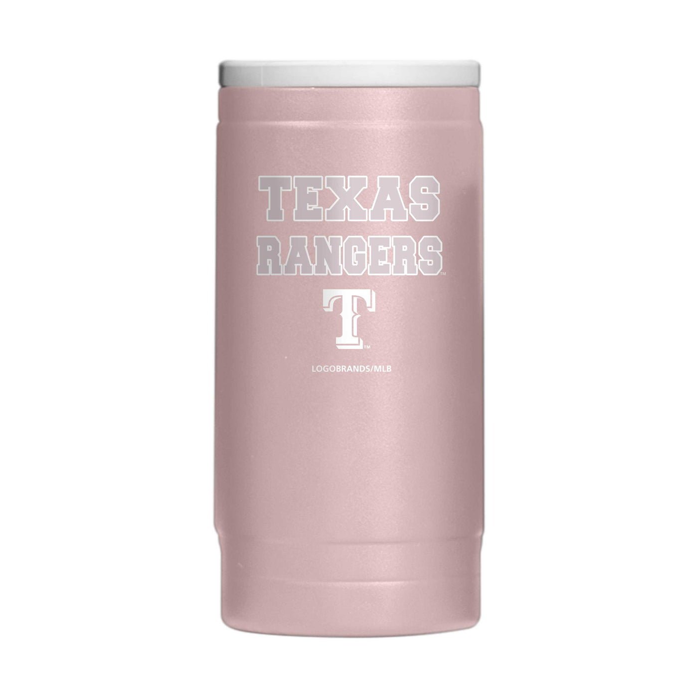 Texas Rangers Stencil Powder Coat Slim Can Coolie