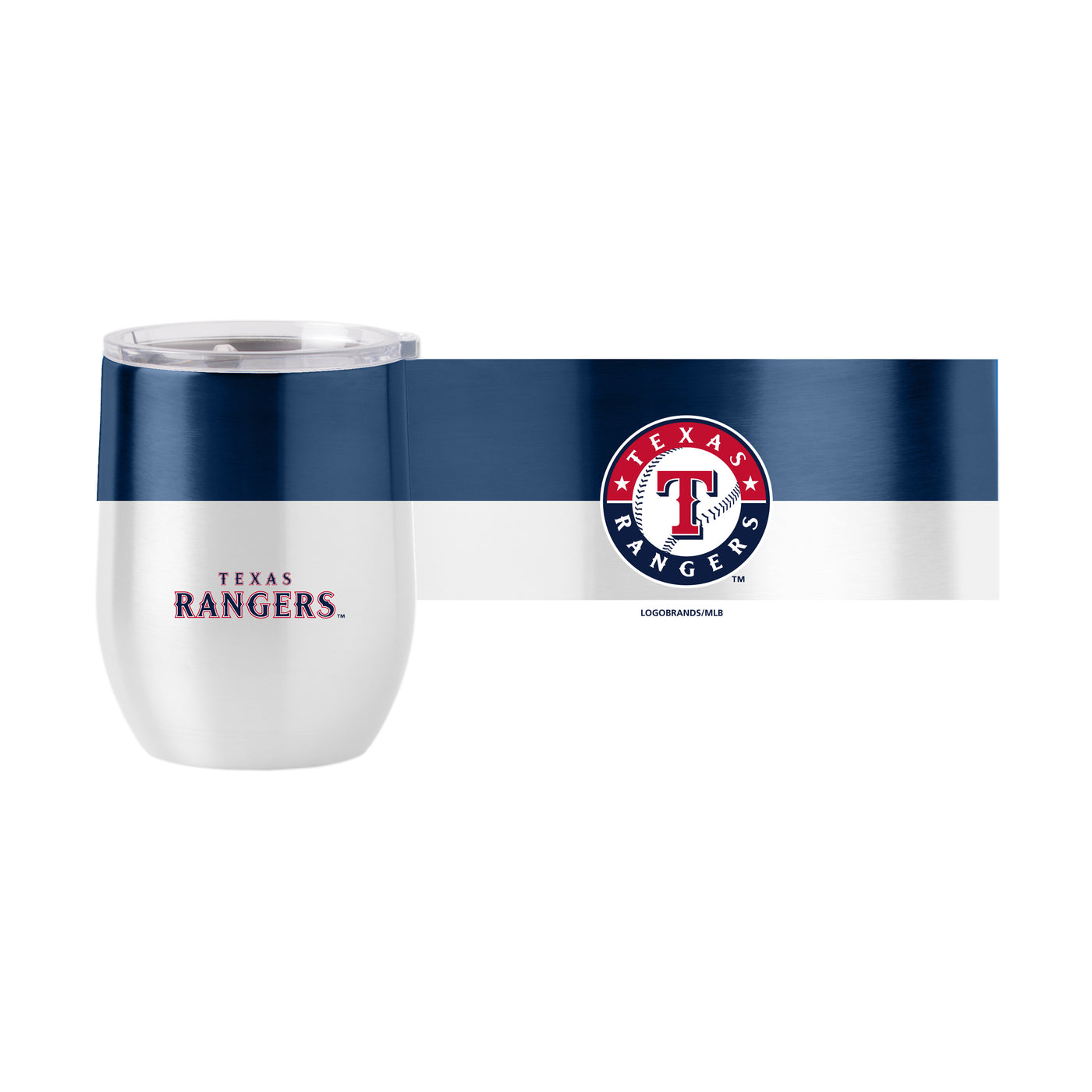 Texas Rangers 16oz Colorblock Stainless Curved Beverage