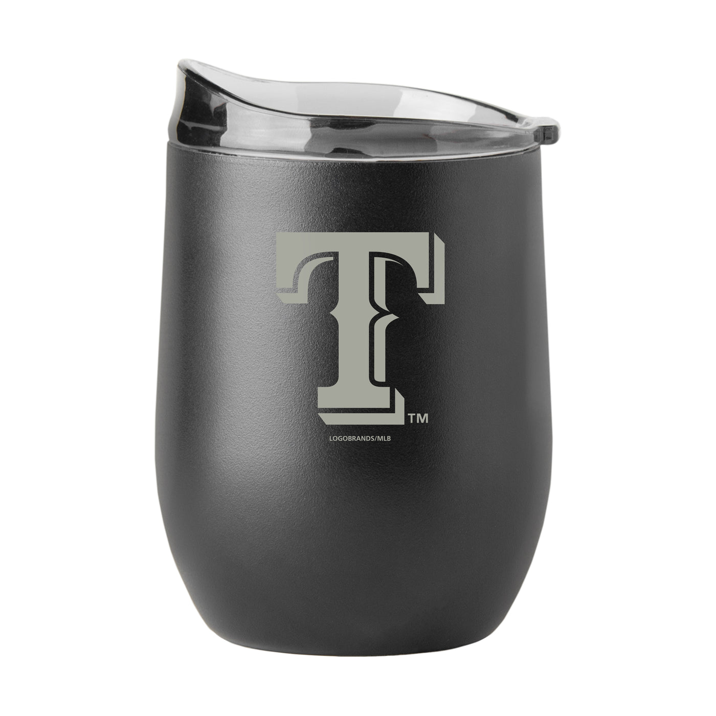 Texas Rangers GunMetal 16oz Black Powder Curved Beverage