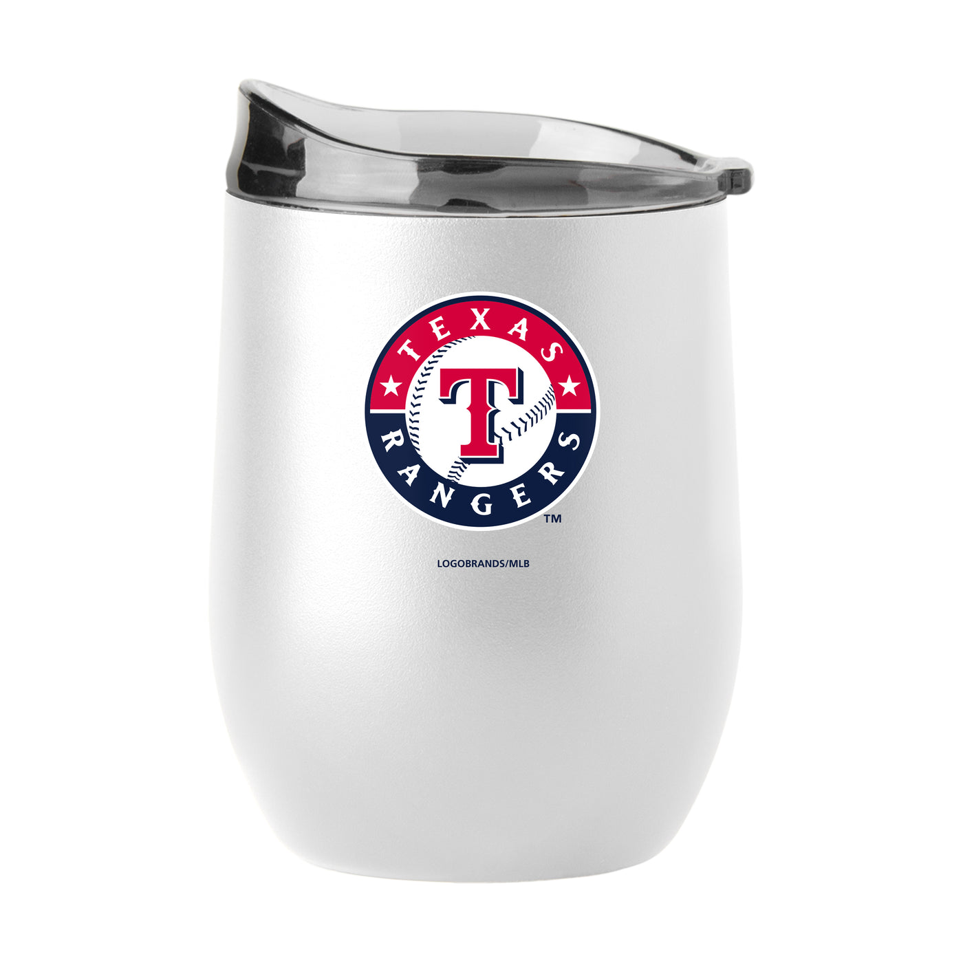 Texas Rangers 16oz Swagger White Powder Coat Curved Beverage