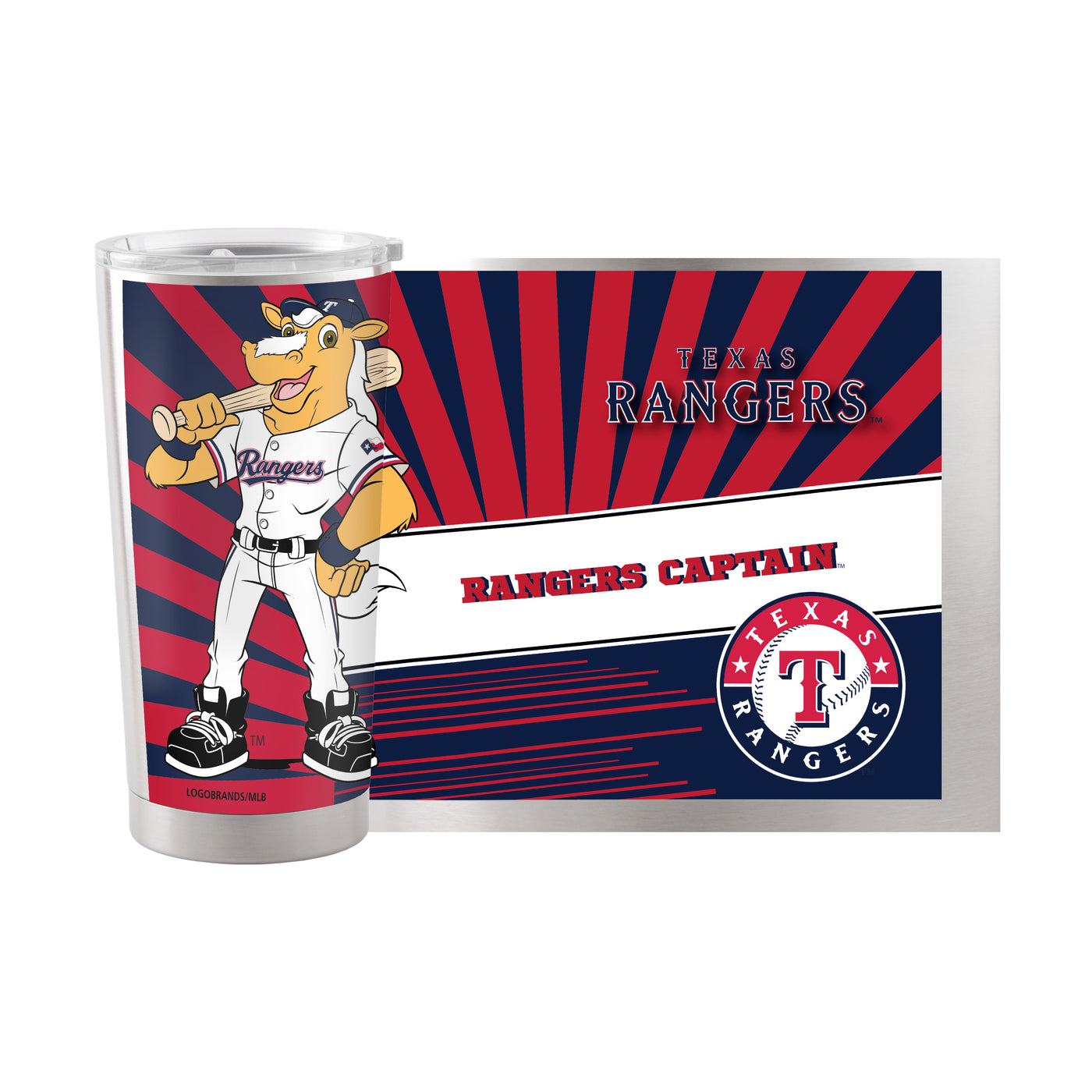 Texas Rangers 20oz Mascot Stainless Steel Tumbler - Logo Brands
