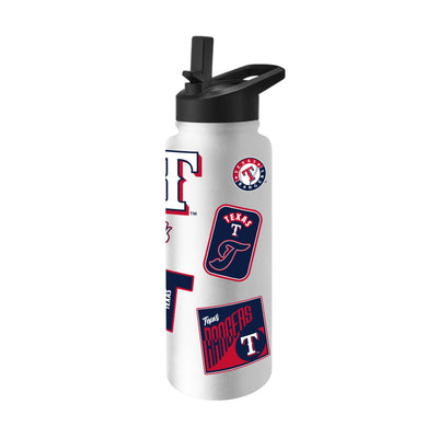 Texas Rangers 34oz White Dreamweave Quencher Bottle