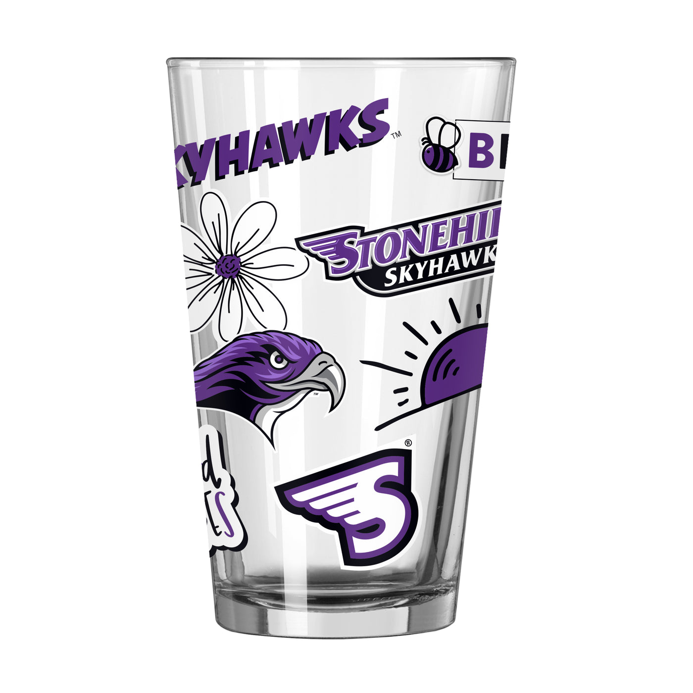 Stonehill College 16oz Native Pint Glass