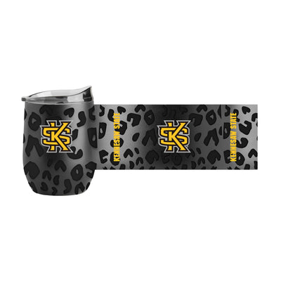 Kennesaw State Leopard 16oz Black Powdercoat Curved Beverage