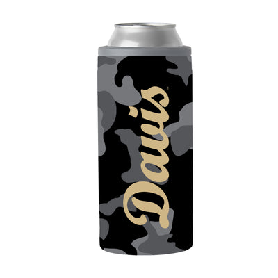UC Davis Black Camo 12oz Slim Can Coolie