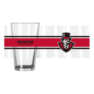 Austin Peay State 16oz Stripe Pint Glass - Logo Brands