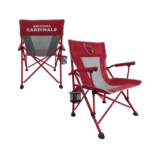 Arizona Cardinals hard armchair, branded furniture with logo, featuring red and white team colors and comfortable armrests.