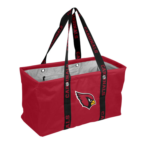 Arizona Cardinals picnic caddy bag with carrying strap, featuring team logo and multiple compartments for outdoor essentials.