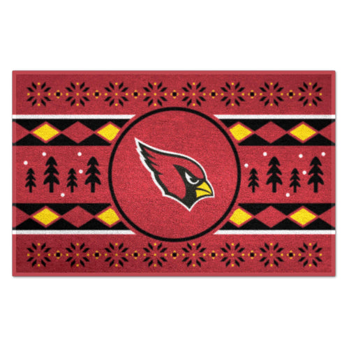Arizona Cardinals holiday sweater starter mat by Logo Brands, featuring team logo and festive design for NFL fans.