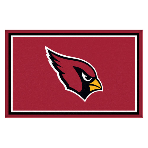 Arizona Cardinals 4x6 rug featuring team logo and red and black colors, perfect for sports-themed decor.