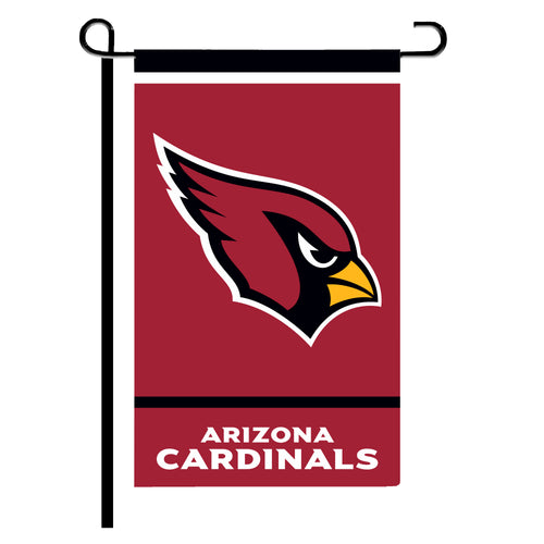 Arizona Cardinals garden flag featuring team logo and colors, measuring 12x18 inches, ideal for outdoor display.