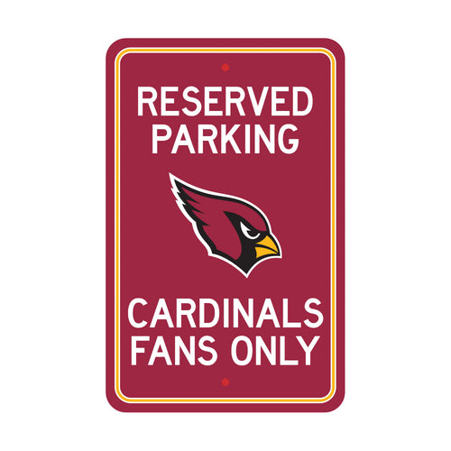 Arizona Cardinals Mancave parking sign by Logo Brands, featuring team logo and design for sports fan decor.
