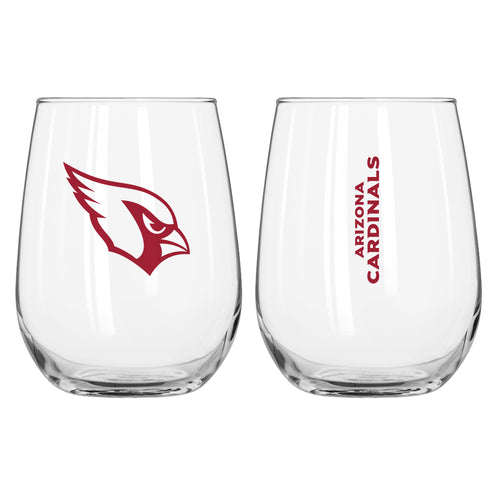 Arizona Cardinals 16oz Gameday curved beverage glass with team logo and bold red design, perfect for game day drinks.