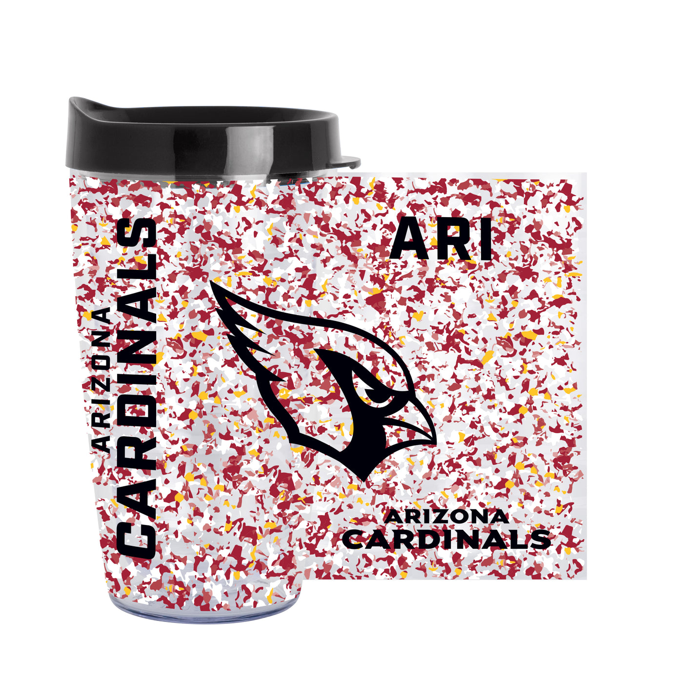 Arizona Cardinals 16oz Terrazzo Dbl Wall Clear Tumbler