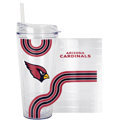 Arizona Cardinals 22oz Waves Dbl Wall Clear Tumbler