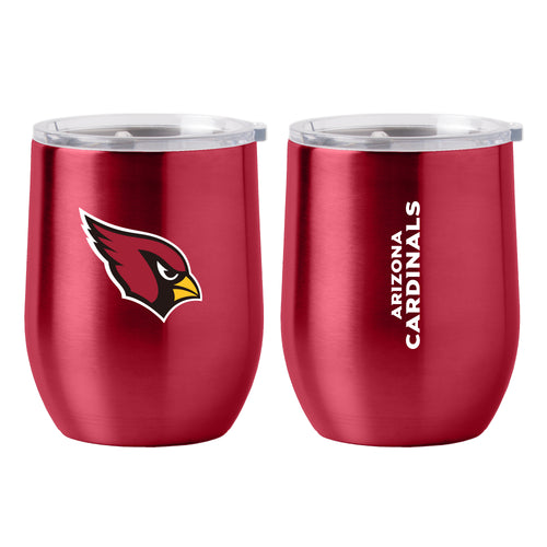 Arizona Cardinals Gameday 16oz stainless steel curved beverage cup with team logo and red finish, perfect for game day.