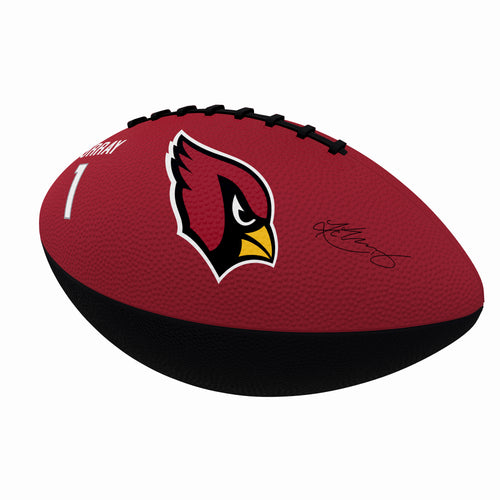 Junior size rubber football featuring Arizona Cardinals logo and Kyler Murray branding for recreational play.