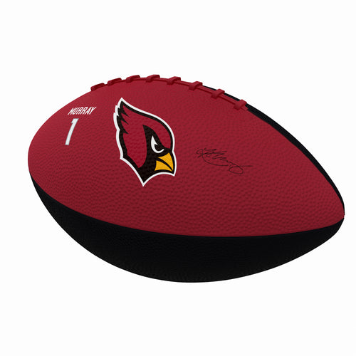 Mini Arizona Cardinals rubber football featuring Kyler Murray, perfect for recreation and collectible use by Logo Brands.