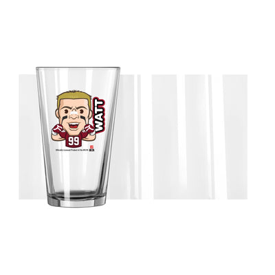 Arizona Cardinals JJ Watt Caricature 16oz Pint Glass