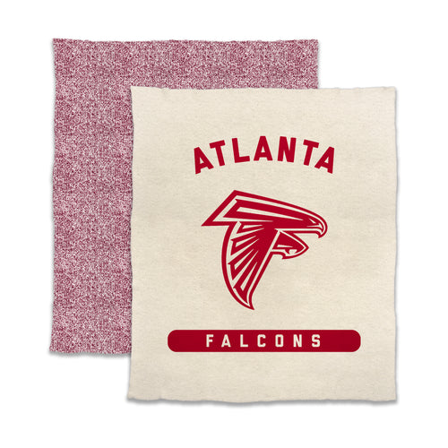 Atlanta Falcons Luxe Prime Dreams throw blanket by Logo Brands featuring team logo and soft fabric for fans.